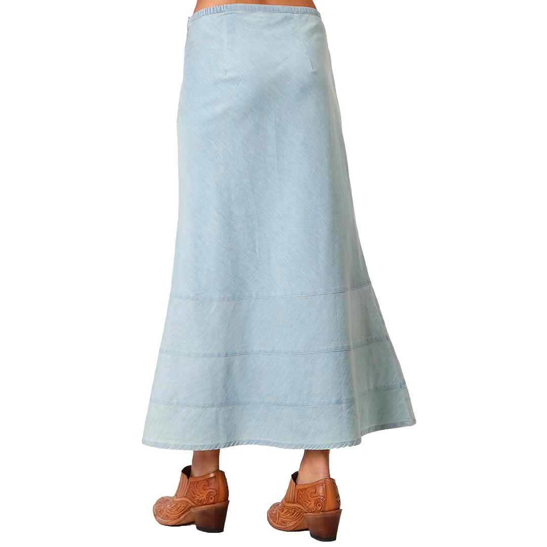 Roper Women's Light Wash Jean Maxi Skirt 2 Roper Women's Light Wash Jean Maxi Skirt - Image 2