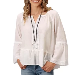 Roper Women's Ruffle Hem Blouse