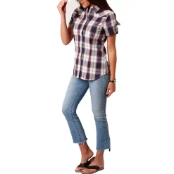Roper Women's Short Sleeve Plaid Button-Down Shirt -Western Fashion Ladies roper women s short sleeve plaid button down shirt f3632c5d ce19 4332 98df 3f1718694a93