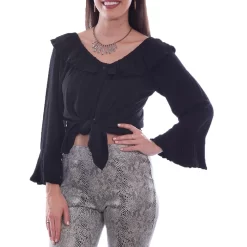 Scully Women's Off Shoulder Button-Down Blouse