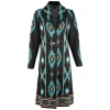 Time Of The West Women's Aztec Collared Duster Cardigan