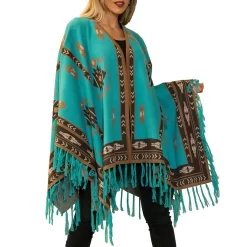 Time Of The West Women's Aztec Pattern Cape