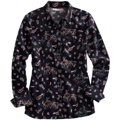 Tin Haul Women's Cactus Boot Print Snap Shirt