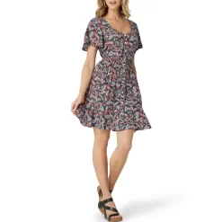 Wrangler Women's Retro Flutter Floral Snap Front Dress -Western Fashion Ladies wrangler women s retro flutter floral snap front dress