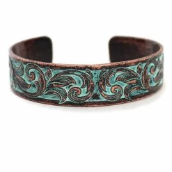 Wyo Horse Women's Thin Tooled Cuff Bracelet
