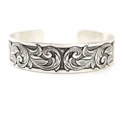 Wyo Horse Women's Thin Tooled Cuff Bracelet -Western Fashion Ladies wyc JB238S