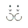 Wyo-Horse Beaded Hoops Horse Teardrop Earrings - Set Of 3