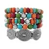 Wyo-Horse Five Strand Stackable Bead And Concho Bracelets