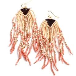 Wyo-Horse Fringe Seed Bead Earrings 6 Wyo-Horse Fringe Seed Bead Earrings -Western Fashion Ladies wyo horse fringe seed bead earrings