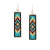 Wyo-Horse Seed Bead Tablet Leatherette Earrings