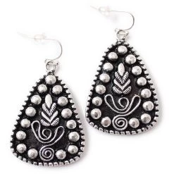 Wyo-Horse Tailored Embossed Triangle Earrings