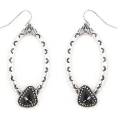 Wyo-Horse Women's Asymmetrical Oval Hoop Earrings