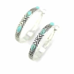 Wyo Horse Women's Aztec Turquoise Earrings