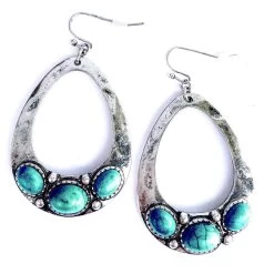 Wyo-Horse Women's Three Stone Teardrop Earrings